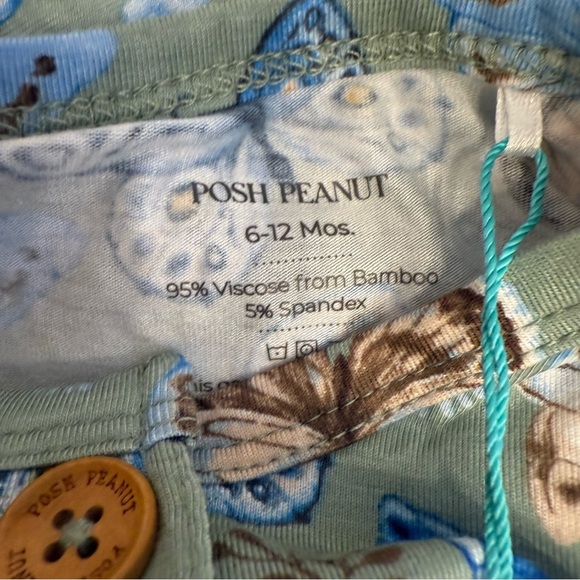Posh Peanut “Lucy” dark sage twirl bamboo skirt bodysuit size 6-12 months NWT - Picture 8 of 9